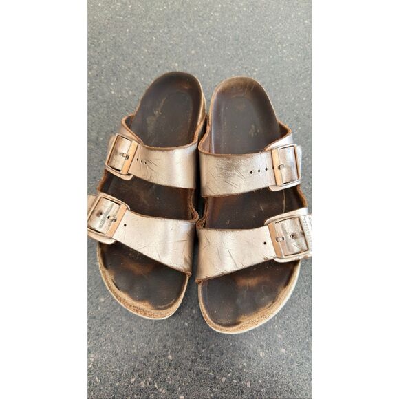 Birkenstock Soft Footbed Rose Gold Leather "Arizona" Sandals size 40 - Picture 1 of 8